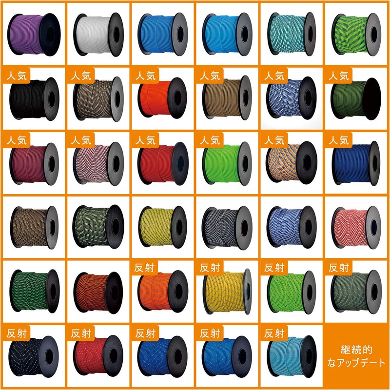 Brotree Paracord, 0.08 inch (2 mm), 3-Strand Cores, Bobbin, Tent,