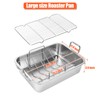 QuliMetal Triple Ply Stainless Cookware 16-inch Roasting Pan Skillet, Rectangular
