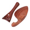 4/4 Wood Violin Parts Tailpiece Chinrest Tuning Pegs Metal Tail