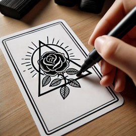Blank Oracle Tarot Cards to Write On - Create Your Own Oracle Card Deck - (80 Cards per Box / 2.75" x 4.75") - Blank White with Design on Back (Black with Metallic Gold Foil Moon Design)