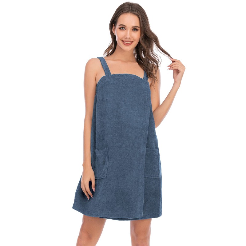 Veseacky Women Terry Spa/Bath Wrap Lightweight Adjustable Closure Spa Towel