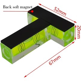 UMEI T-Type Mini Level,Magnetic Function of Level Instrument Platform can use Level Instrument Small Level Ruler Level Bubble Bead (Without keychain)