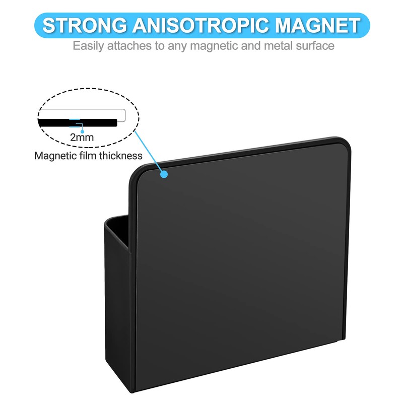 luvtree Black ABS Plastic Magnetic Pen Holder for Refrigerator, Whiteboard,