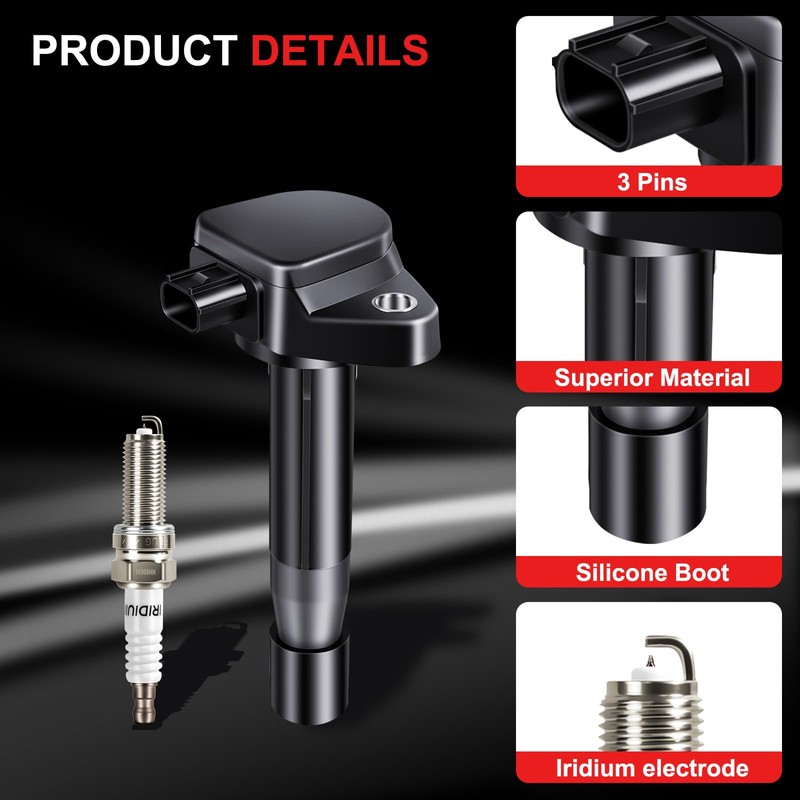 GPMMWPG UF603 Ignition Coil Pack Iridium Spark Plugs Fits for