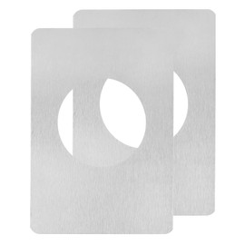 uxcell 1 Set 130x90mm / 5.12"x3.54" Door Knob Reinforcement Plate, Stainless Steel Door Hole Cover Lock Repair Plate for Door Knob Fixing Backing, Silver