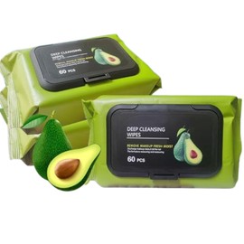 BAARITA Avocado Moisturizing Deep Cleasing Wipes Makeup Remover Facial Wipes, Cucumber & Vitamin E Makeup Remover Wipes Hydrating, Refreshing, Soothing (Pack Of 1)