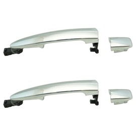 TRQ Left and Right Exterior Door Handle Set Drivers Side Compatible with 2013-2016 Nissan LEAF 2009-2014 Maxima Murano Sentra