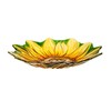 Evergreen 18" Hand Painted and Embossed Shaped Bird Bath, Sunflower