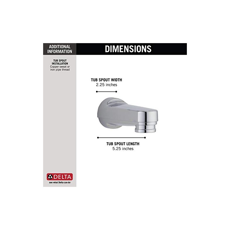Delta Faucet RP17453 TUB SPOUT, One Size, Chrome