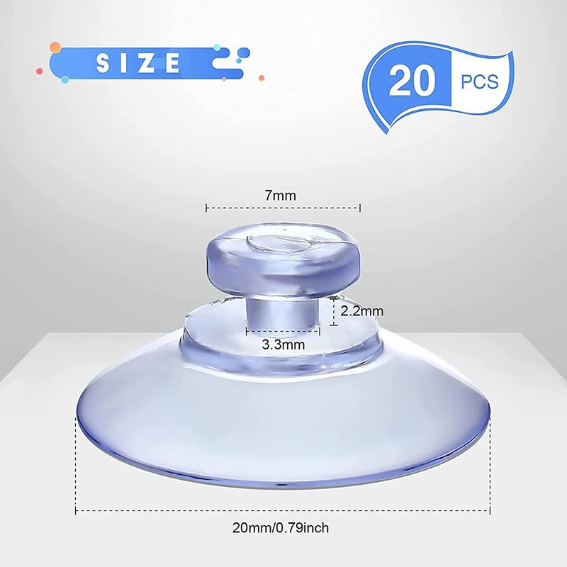 Dovhmoh 100pcs Transparent Suction Cup Plastic Suction Cup Without Hook