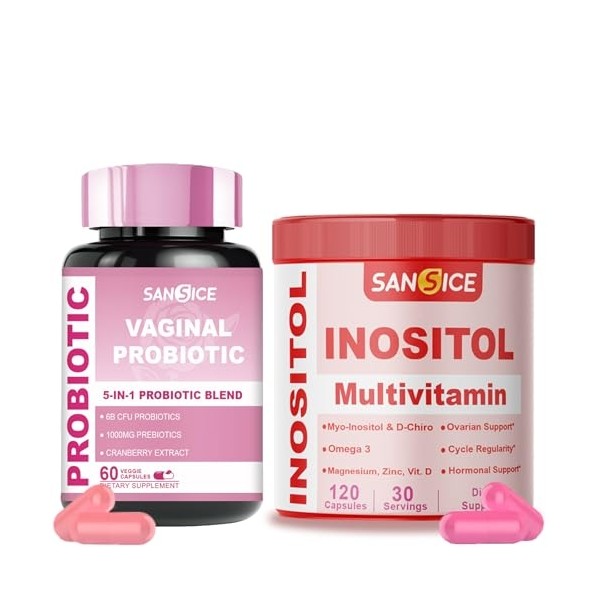 Myo & D-Chiro Inositol + Women's Probiotic Capsules for Hormone