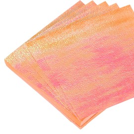 sourcing map 150 Sheet Glitter Origami Paper 6x6 Inch Shiny Sparkly Square Folding Sheet 15x15cm Iridescent Paper for DIY Art, Craft Decor, Orange