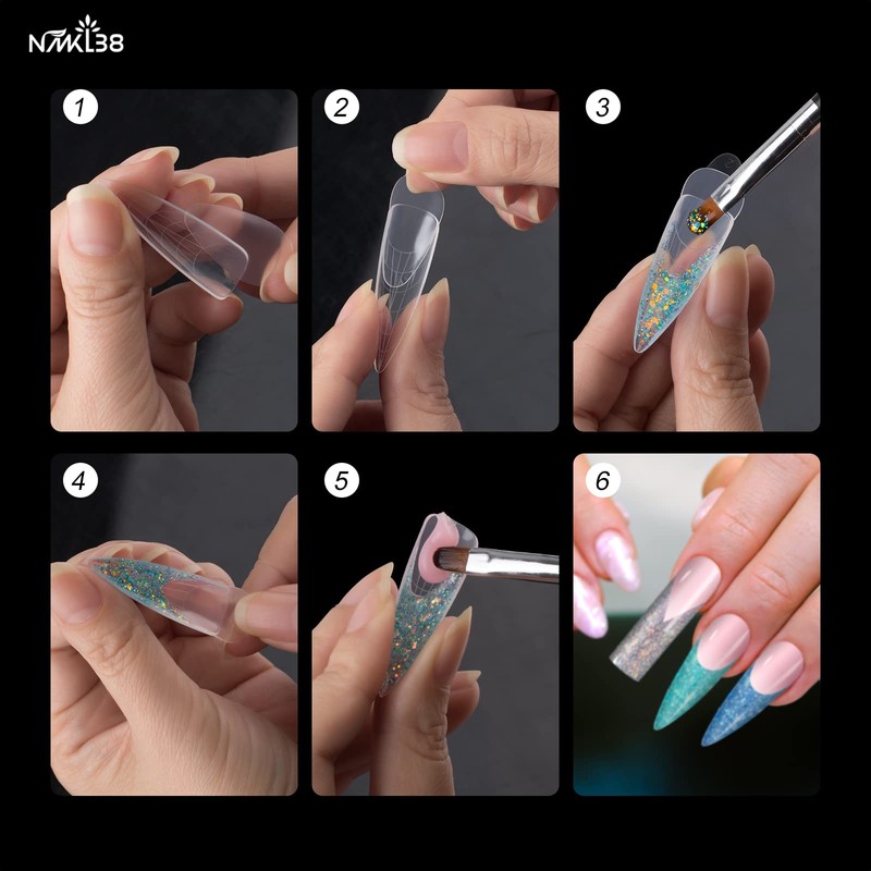 NMKL38 288PCS Nail French Silicone Sticker Nail Dual Form Set