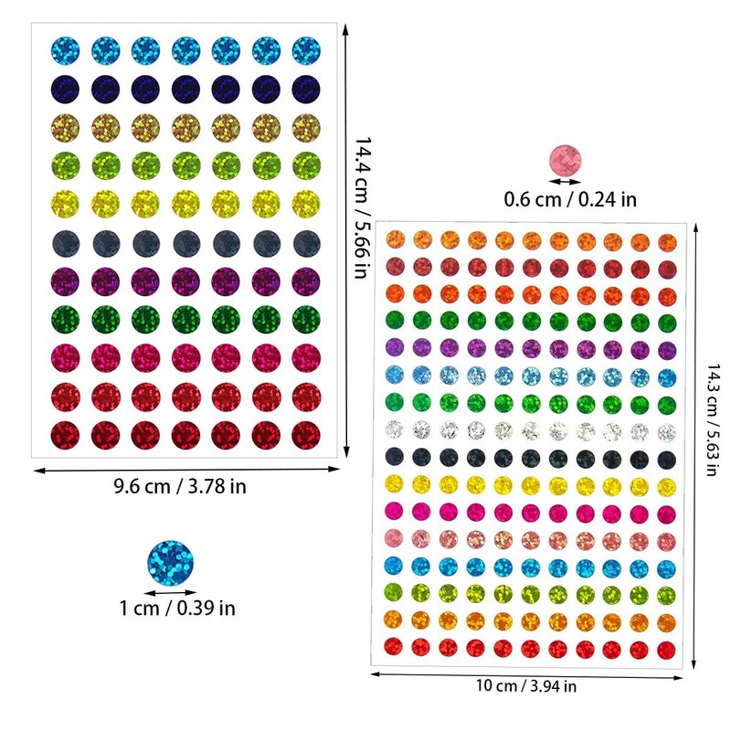 2530 Pcs Round Sparkle Dot Stickers, Color Coding Labels, Laser