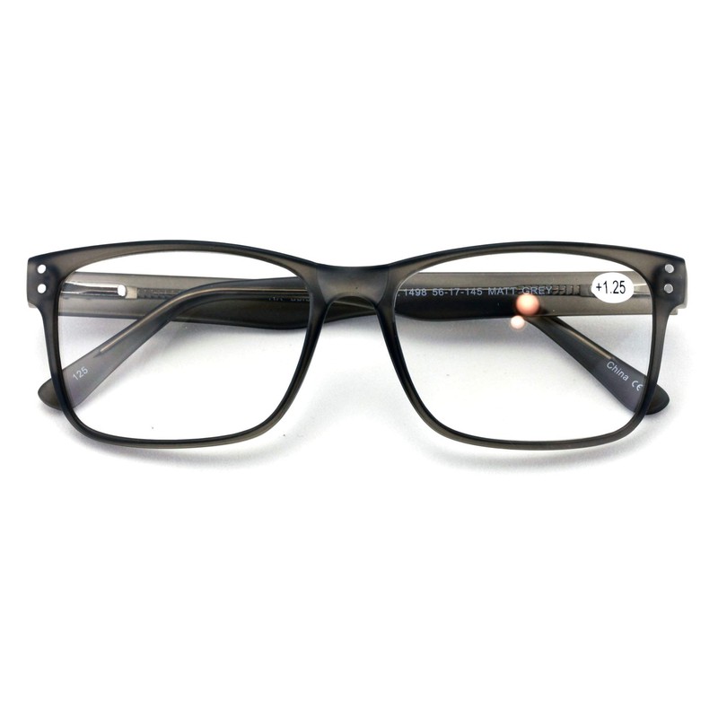 V.W.E. Men Premium Rectangle Stainless Steel Reading Glasses - Wide