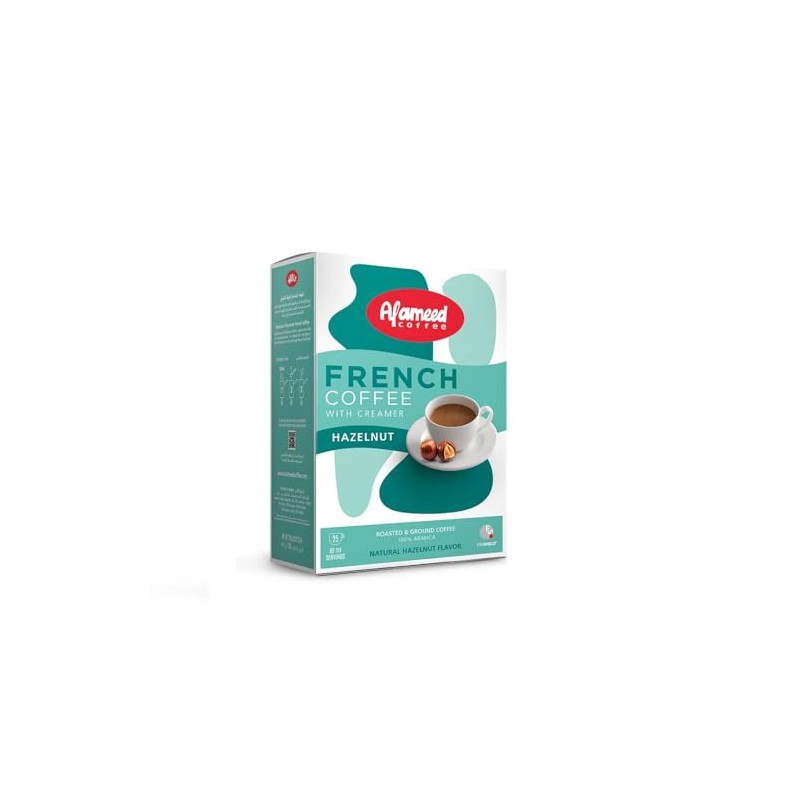 Al Ameed Coffee Hazelnut Flavored French Coffee with creamer 200gm