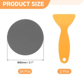 sourcing map 24pcs Non-Slip Bathtub Stickers,PEVA Anti-Slip Shower Stickers Showers Treads Round Appliques with 2 Pcs Scraper for Bath Tub Shower Stairs, Grey