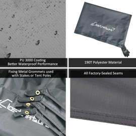 Clostnature Tent Footprint - 84''-96''x 55'‘-84'' Waterproof Camping Tarp, Heavy Duty Tent Floor Saver, Ultralight Ground Sheet Mat for Hiking, Backpacking, Hammock, Beach - Storage Bag Included