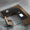 Vyaaa L Shaped Leather Desk Pad, 59" x 59" x