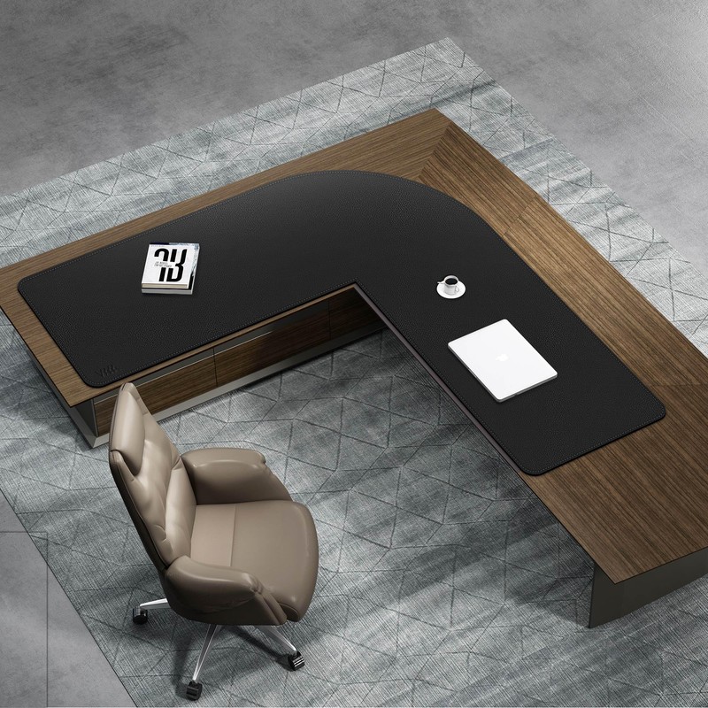 Vyaaa L Shaped Leather Desk Pad, 59" x 59" x