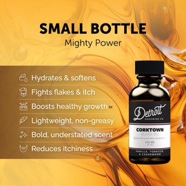 Detroit Grooming Beard Oil | Hydrating & Nourishing Formula with Vitamin E • Corktown Scent (1 oz)