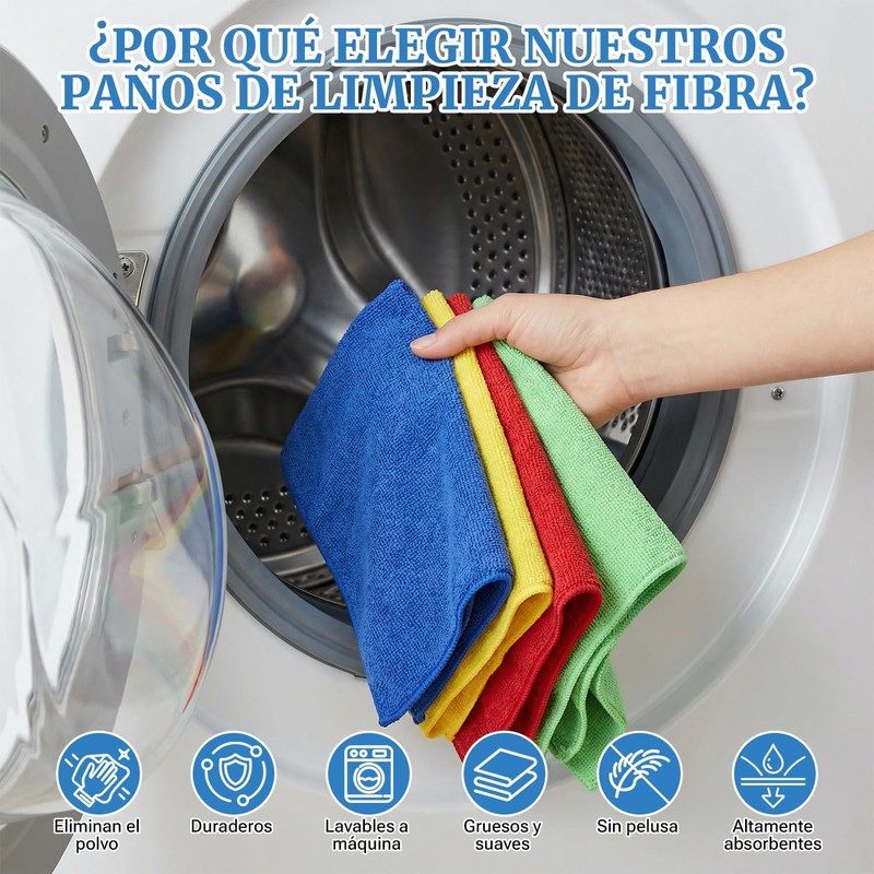 Paños de Limpieza de Microfibra Sugarzoon 20 Piezas 30x30 cm