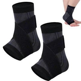 MADGININE Achilles Tendonitis Support 2 Pack Ankle Support for Sprained Ankle Breathable, Adjustable Sprained Ankle Support for Running&Everyday Wea, Sport Ankle Support for Women&Men