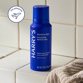 Harry's Foaming Shave Gel for Men with Aloe - (6 Pack) 2 oz - Soothes and Cushions Skin for Shaving - TSA Approved Travel Essentials - Sensitive Skin Safe