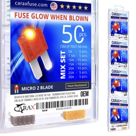 CARAX Premium Fuse Micro 2 Blade APT/ATR Smart Auto Glow When Blown Fuse Mix 50 pcs.