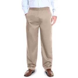 Pembrook Men's Elastic Waist Pants | Khaki Pants for Seniors | Adaptive Pull-on Jeans | Tan Chinos