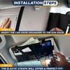 Soft Leather Sunglasses Case with Car Sun Visor Organizer, Auto