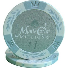 MRC 500pcs Monte Carlo Millions Poker Chips Set with Wood Case