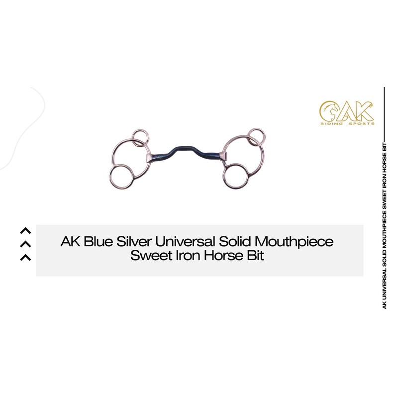 AK Blue Silver Universal Solid Mouthpiece Sweet Iron Horse Bit