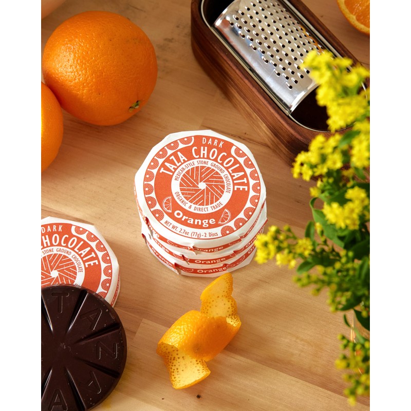 Taza Chocolate Organic Mexican-Style Disc 50% Dark Chocolate, Orange, 2.7