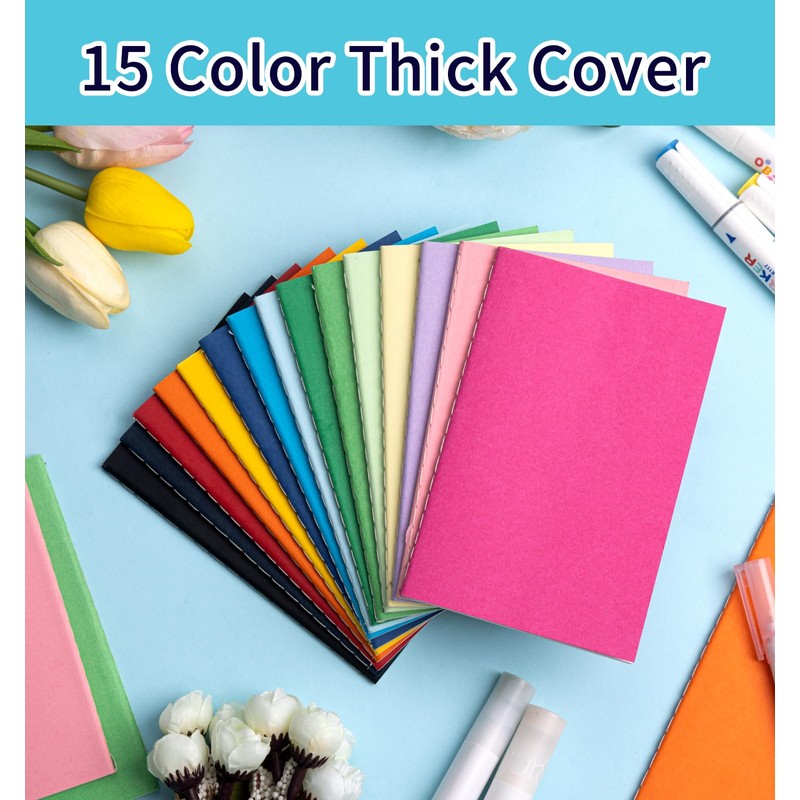 ALKALO 60 Pack Mini Pocket Colorful Lined Notebook Bulk, Journals