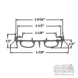 Door Parts: Bottom / Sweep, Slide on, Bulb Type - Beige color