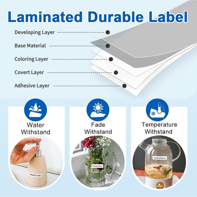 5 Pack Compatible with Brother Label Maker Tape P Touch