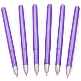 Zebra ZGE Gel Ink Stick Pens - Metallic Barrel - 0.7mm - Metallic Purple - Pack of 6