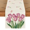 Artoid Mode Eucalyptus Tulips Flower Vase Spring Table Runner Summer