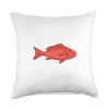 Red Snapper Fish Throw Pillow