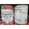 Trader Joe Italian Whole Peeled Tomatoes with Basil Leaf 28oz