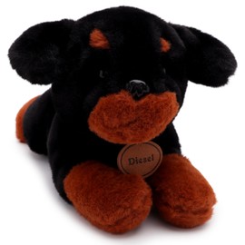 Toyland® 25cm (10") Diesel The Rottweiler Soft Toy - Lying Down Plush Dog - Suitable From Birth