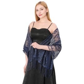 MUQU Shawls and Wraps for Evening Dresses - Lace Shawl Pashmina Wedding Formal Scarf for Women