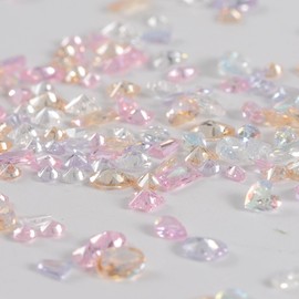 DANNEASY 200 Pieces Colorful Zircon Mini Nail Rhinestones, Clear Gems, 3D Nail Design Charms for Nails, Translucent Mini Diamond Nail Art Decoration