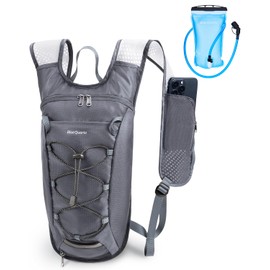 Blue Quartz Hydration Backpack with 2L Water Bladder, Hiking Water Backpack for Women Men, Lightweight Cycling Daypack with Phone Pocket & Helmet Net Bag, Hydration Pack for Biking, Running, Skiing