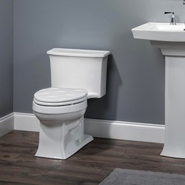 MAYFAIR 33SLOW 000 Sculptured Basket Weave Toilet Seat will Slow Close and Never Loosen, ROUND, Durable Enameled Wood, White