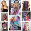 22 Stück Haarverlängerungen, Cospaly Fashion Synthetic Hair Extensions, Rainbow Straight