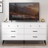 DWVO White 6 Drawers Dresser/Modern Wood Dresser Chest of Drawers