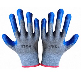 3 Pairs Protective Gloves, Nitrile Palm Coating, Work Gloves, Multipurpose Anti-Slip Gloves for Mechanics, Gardening, Construction, Light Blue & Grey
