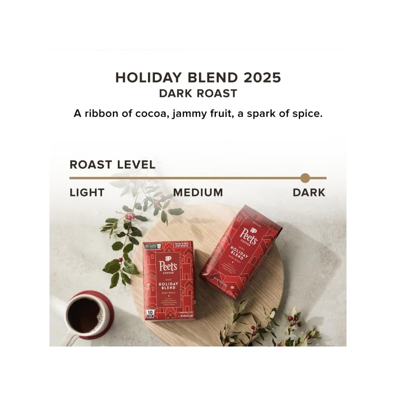 Peet's Coffee, Dark Roast Ground Coffee, 100% Arabica Coffee -